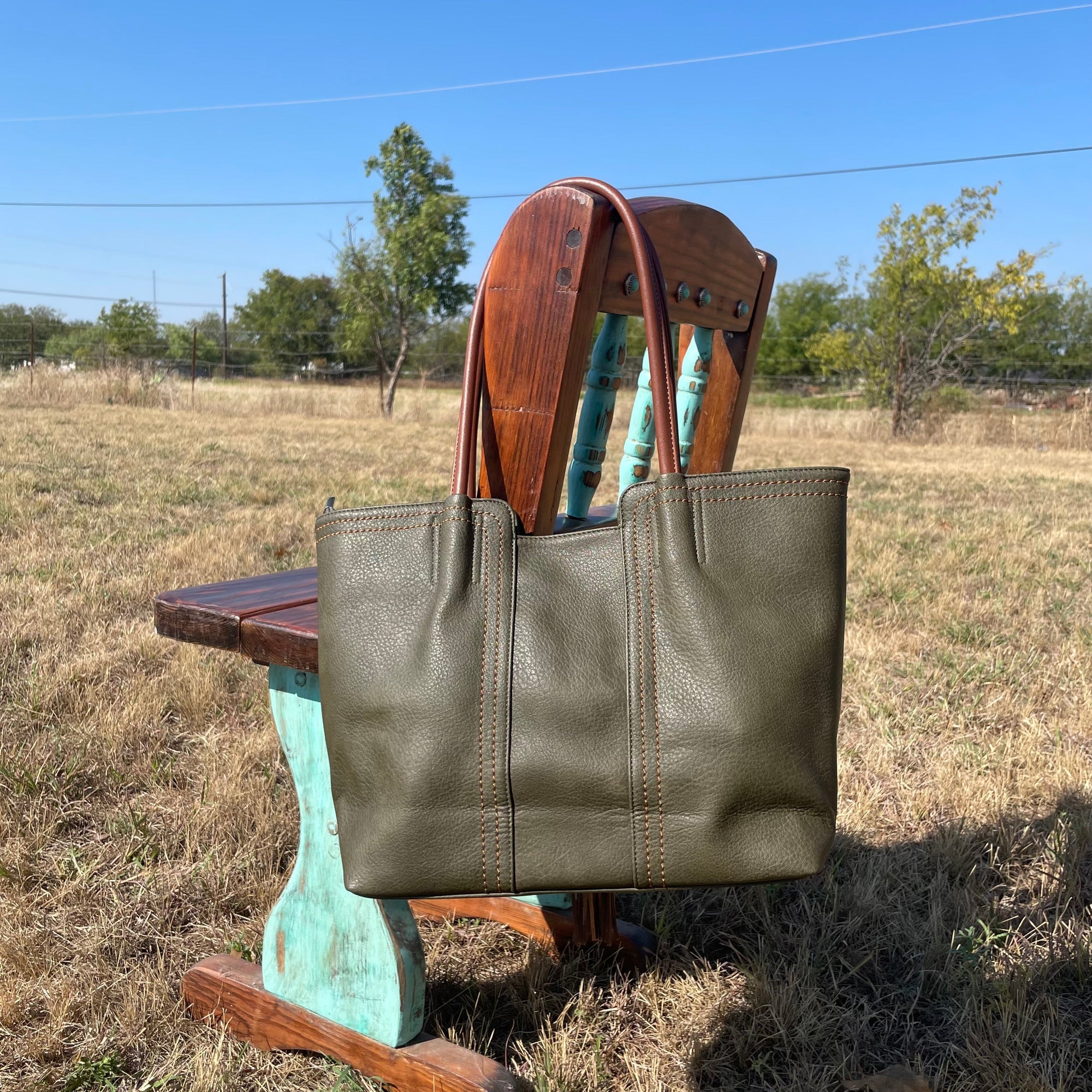 Green Western Purse/Handbag with Small Clutch 