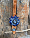 Light Oil Basketweave Blue Wither Strap, One Ear & Breastcollar Tack Set 