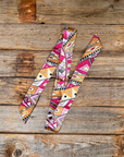 Pink and Brown Western Skinny Mini Wild Rag Scarf / Cowgirl Necktie 