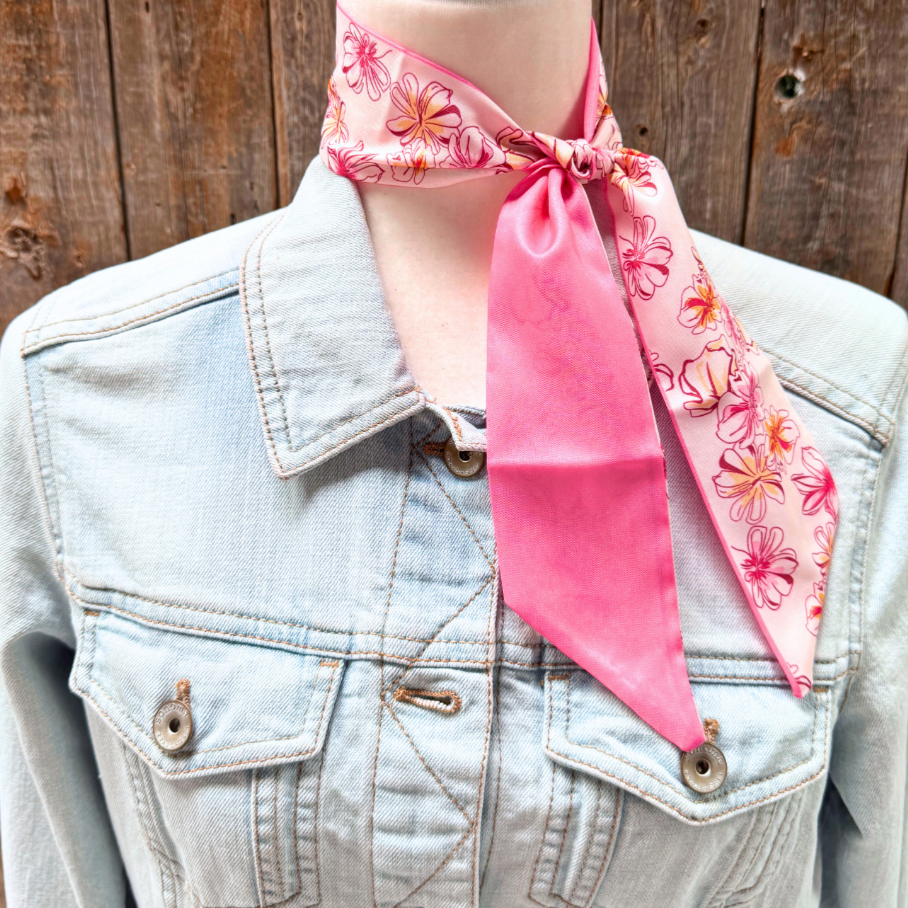 Pink Western Skinny Mini Wild Rag Scarf / Cowgirl Necktie 