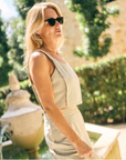MASON'S DAUGHTER | Sophia Top, Brown & Ivory Dobby Striped