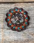 Starburst Antique Silver Western Concho W185