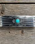 Silver Tone Fashion Turquoise Western Hair Barrette