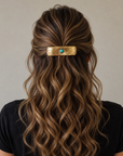 Gold Tone Fashion Turquoise Western Hair Barrette