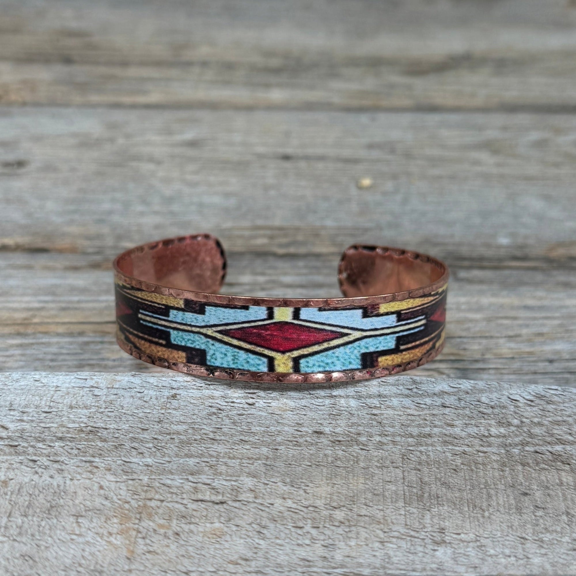 Multicolored Western Copper Rustic Fashion Cuff Bracelet