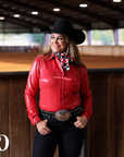 RED SPARKLE PERFORMANCE RODEO SHIRT