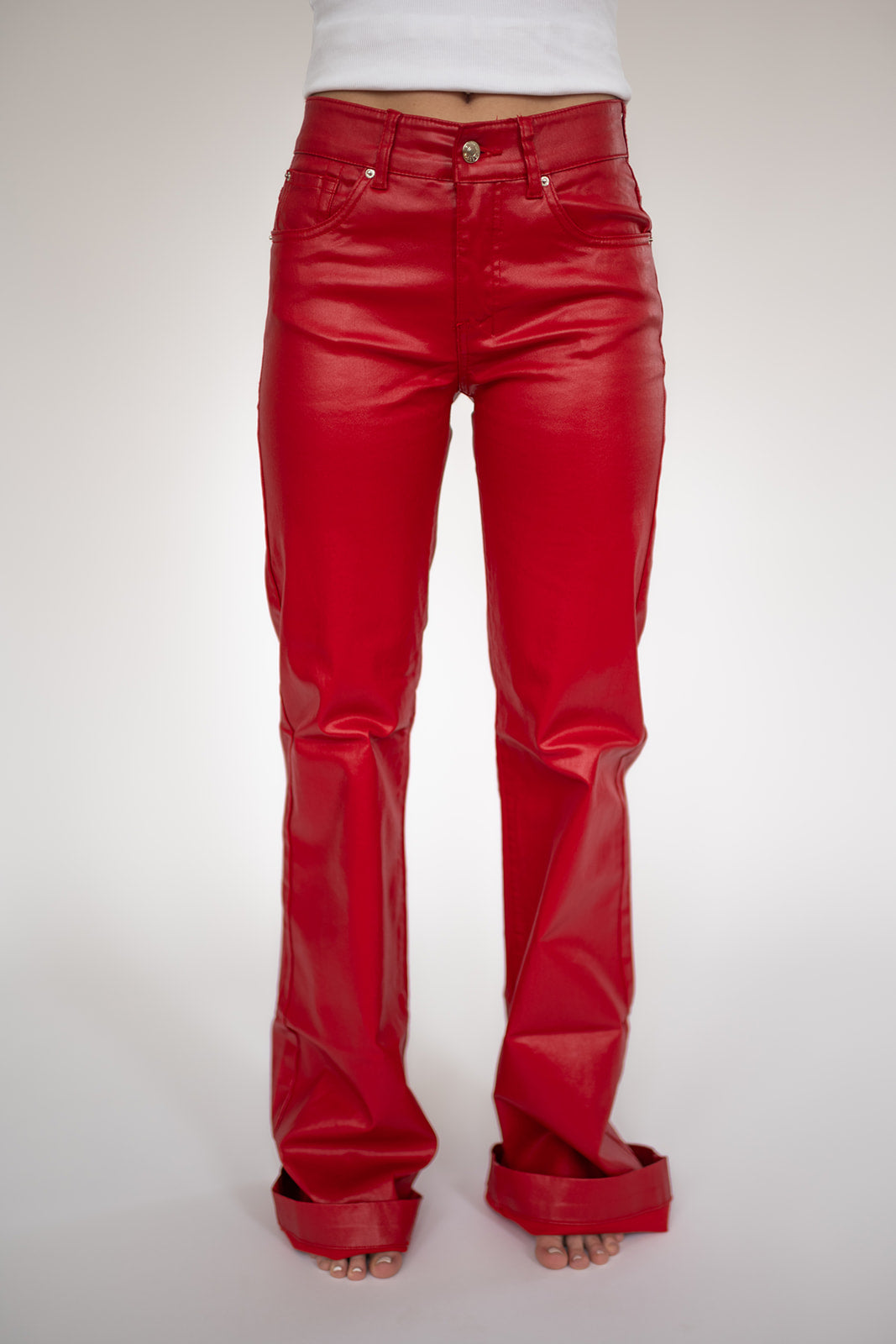 SIGNATURE TROUSERS - RED METALLIC