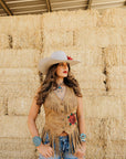 Wild Rose Fringe Vest