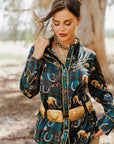Lucky Plaid Pony Buck Button Up