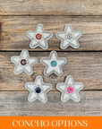 White Small Star Rhinestone Rosette - Assorted Conchos