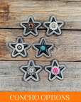 Black Small Star Rhinestone Rosette - Assorted Conchos