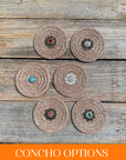 Copper Circle Rhinestone Rosette - Assorted Conchos