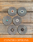 Black AB Circle Rhinestone Rosette - Assorted Conchos
