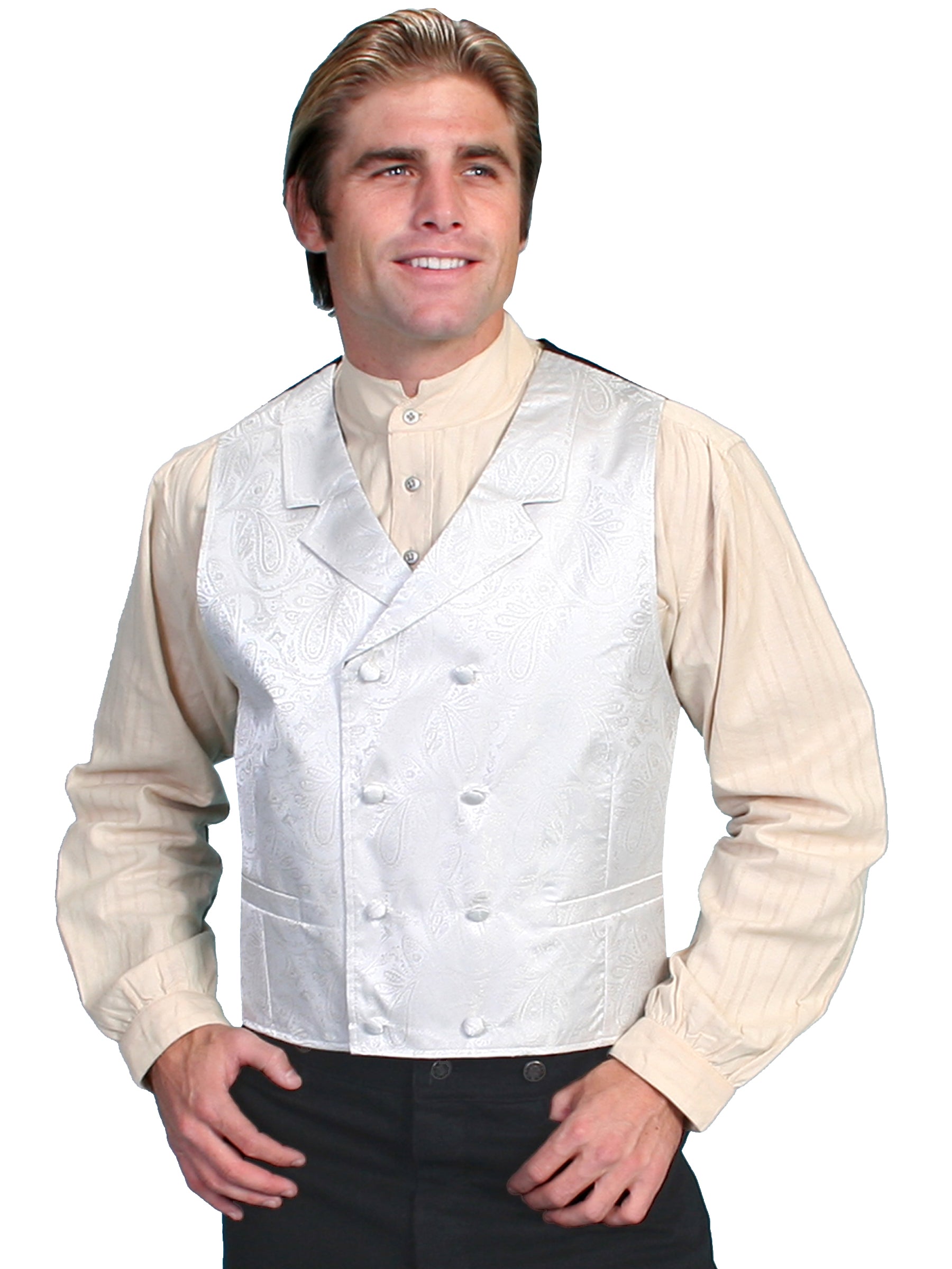 Paisley Double Breasted Vest (Plus)