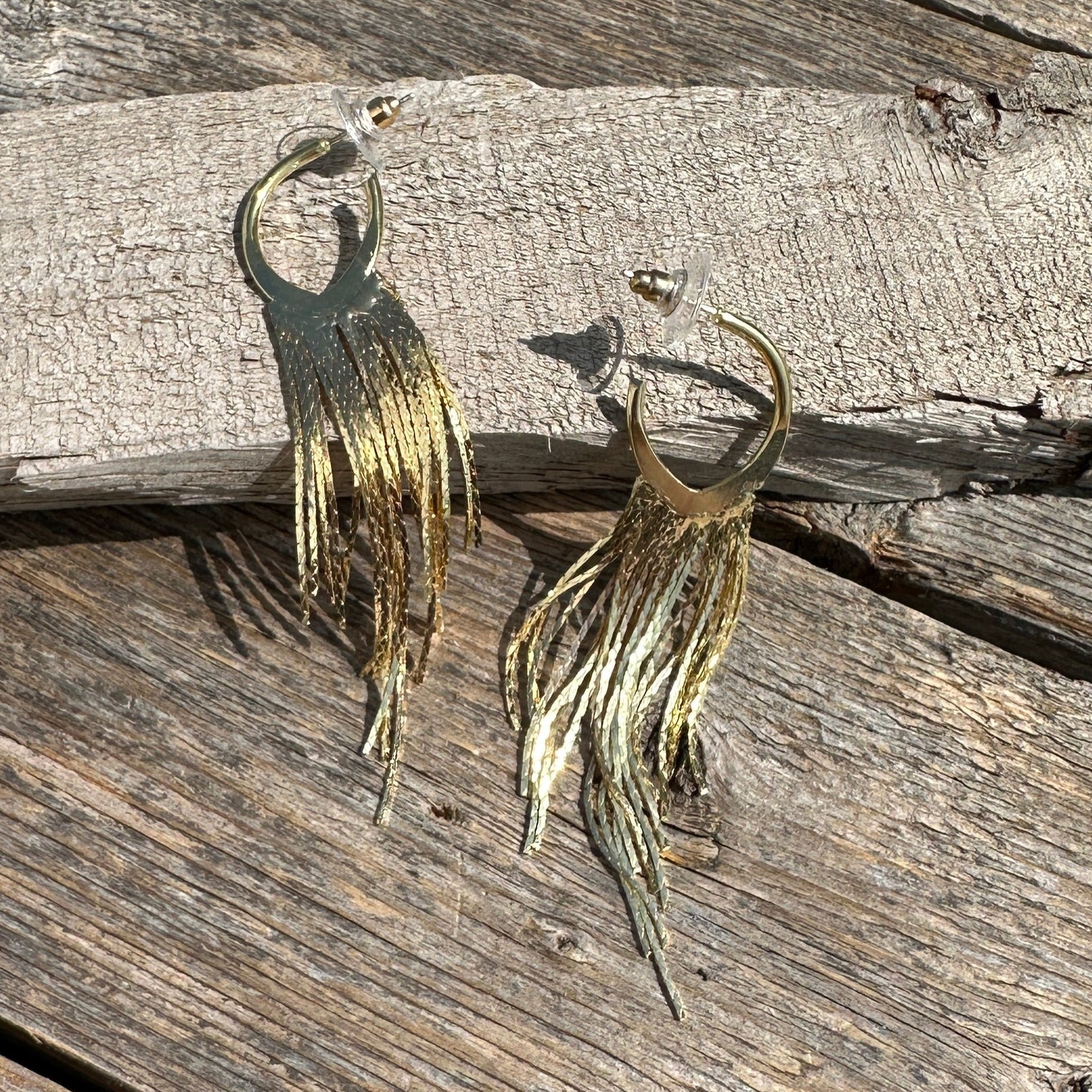 Gold Ranch Style Fringe Fashion Earrings
