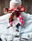Red and Pink Western Skinny Mini Wild Rag Scarf / Cowgirl Necktie 