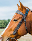 Dark Oil Floral Hand Painted Browband Headstall / Bridle 