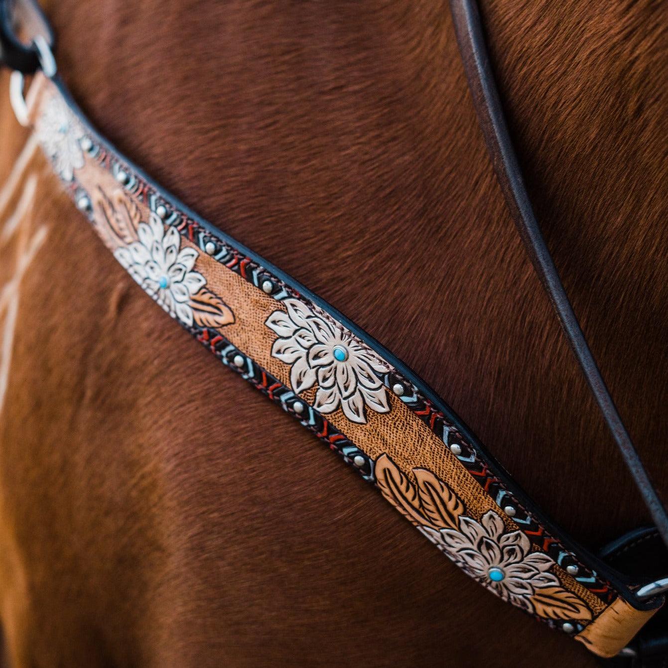 Two Tone Hand Painted Flower Breastcollar 