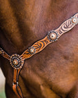 Zebra Jet and Topaz Browband / Breastcollar Tack Set 