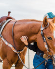 Two Tone Hand Painted Flower Headstall/Breastcollar Tack Set