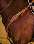 Light Oil V Brow Turquoise and Copper Browband & Breastcollar Tack Set 