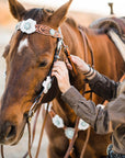 Zebra Turquoise and White Browband / Breastcollar Tack Set 