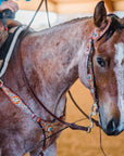Rust Triangle Fire Opal and Teal One Ear/ Breastcollar Tack Set 
