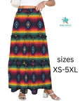 Baha Ranch Colores De Mexico Serape Maxi Prairie Skirt