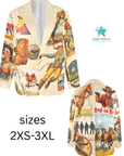 Old West Cowboy Western Cowgirl Vintage Retro Women's Blazer