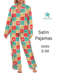Baha Ranch Colores De Mexico Picado Womens Satin Pajamas