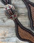 Two Tone Foxtail Ruby/Jet/Champagne Spur Straps 
