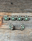 Copper Turquoise Fleur De Lis Western Concho W120