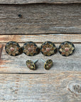Black & Gold Sunflower Western Concho W125