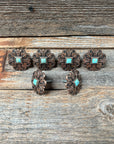 Copper Turquoise Western Concho W141