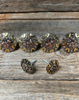 Floral Dots Antique Silver Western Concho W147