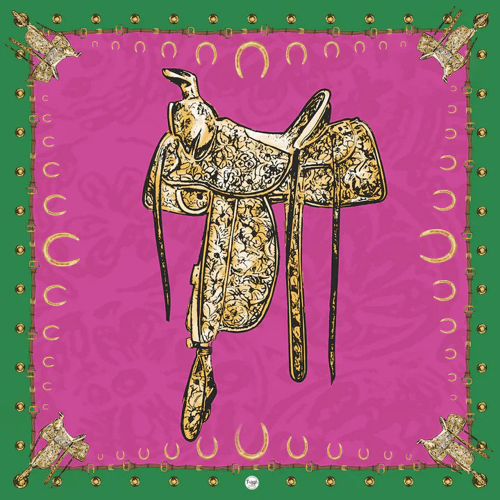 Saddle Up Long Scarf - Hot Pink