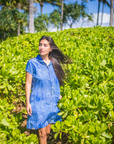 Placket Dress Heart Sutra with Sea Turtle by Mayumi Oda