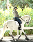 European Cotton Dressage Saddle Pad - White & Black Twist Trim