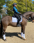 European Cotton Dressage Saddle Pad - White & Black Twist Trim