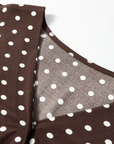Polka Dot Wrap V-Neck Ruffle Mini Dress