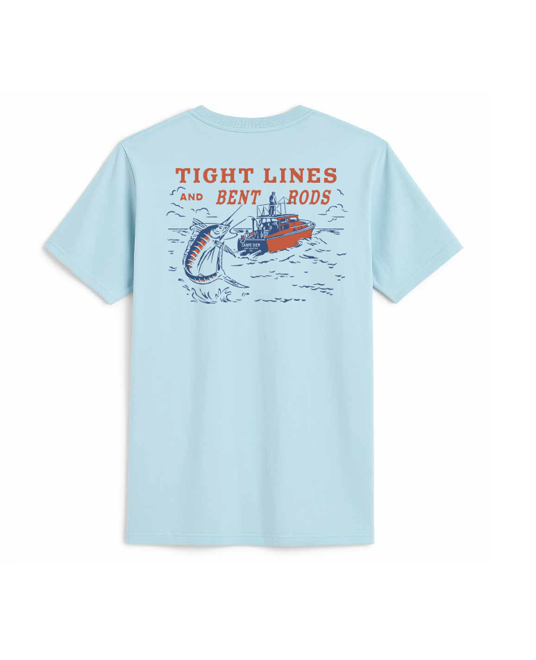 Tight Lines &amp; Bent Rods Pocket T-Shirt - Chambray