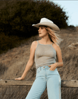 Rebel Wide Leg In Noa Wash w/ Silver Tuxedo Stripe