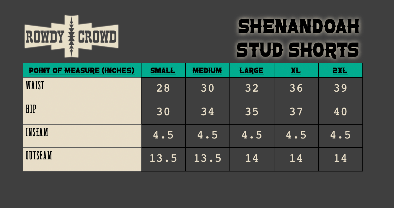 RED- Shenandoah Stud Shorts