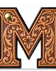 Monogrammed Initial Western Leather Look Saddle Longhorn Cowboy Cowgirl Kitchen Dish Towels Made in America