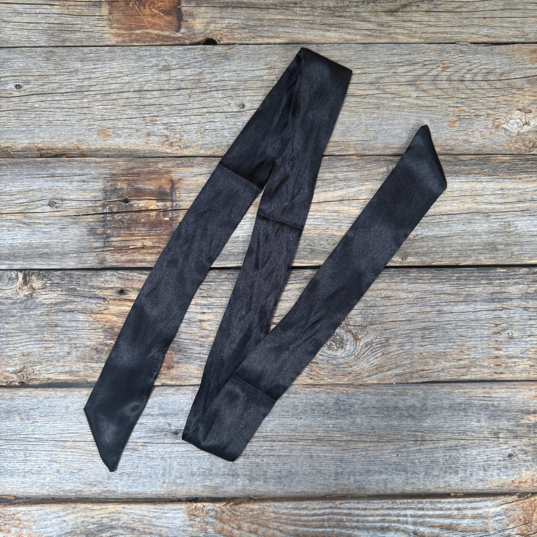 Black  Western Skinny Mini Wild Rag Scarf / Cowgirl Necktie 