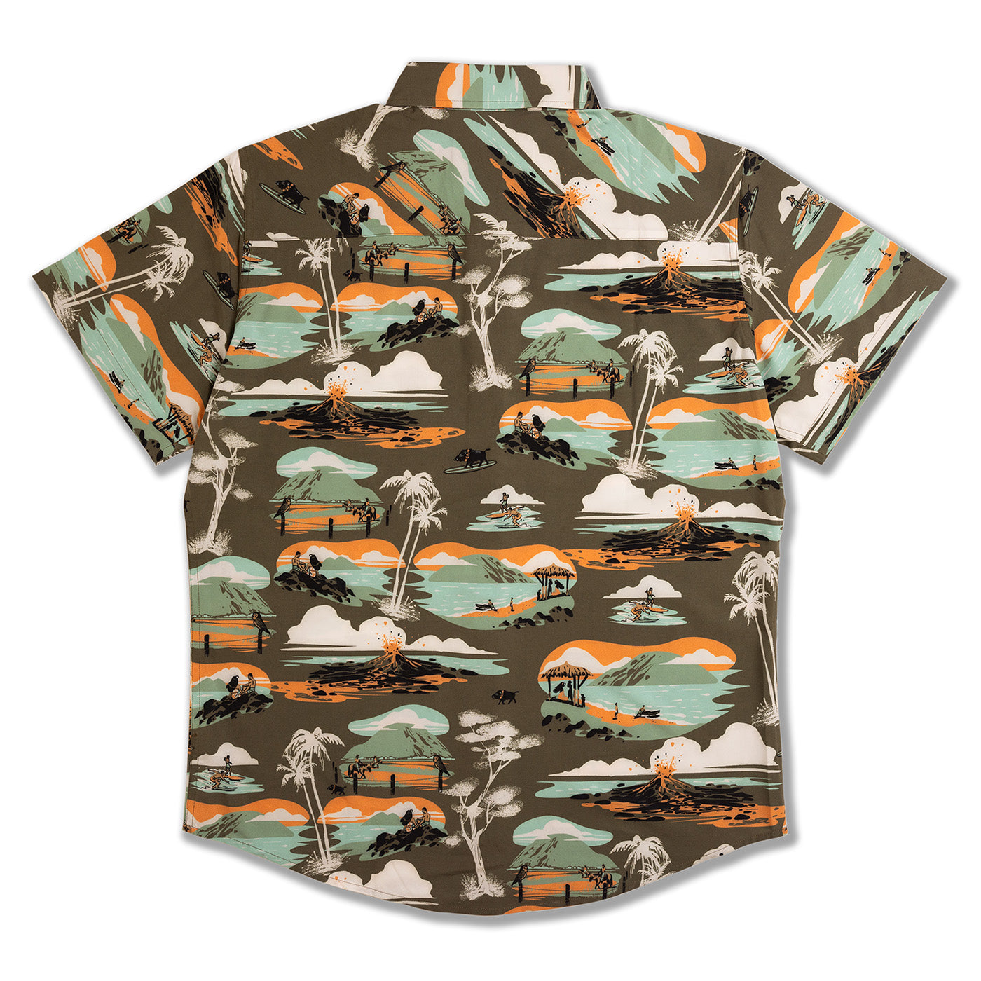 Mauka To Makai Print Recycled Polyester Hawaiian Aloha Shirt With UPF Protection