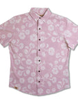 Tropical Pattern Short Sleeve Shirt Pink With Breathable Quick Dry Travel Fabric