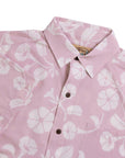 Tropical Pattern Short Sleeve Shirt Pink With Breathable Quick Dry Travel Fabric