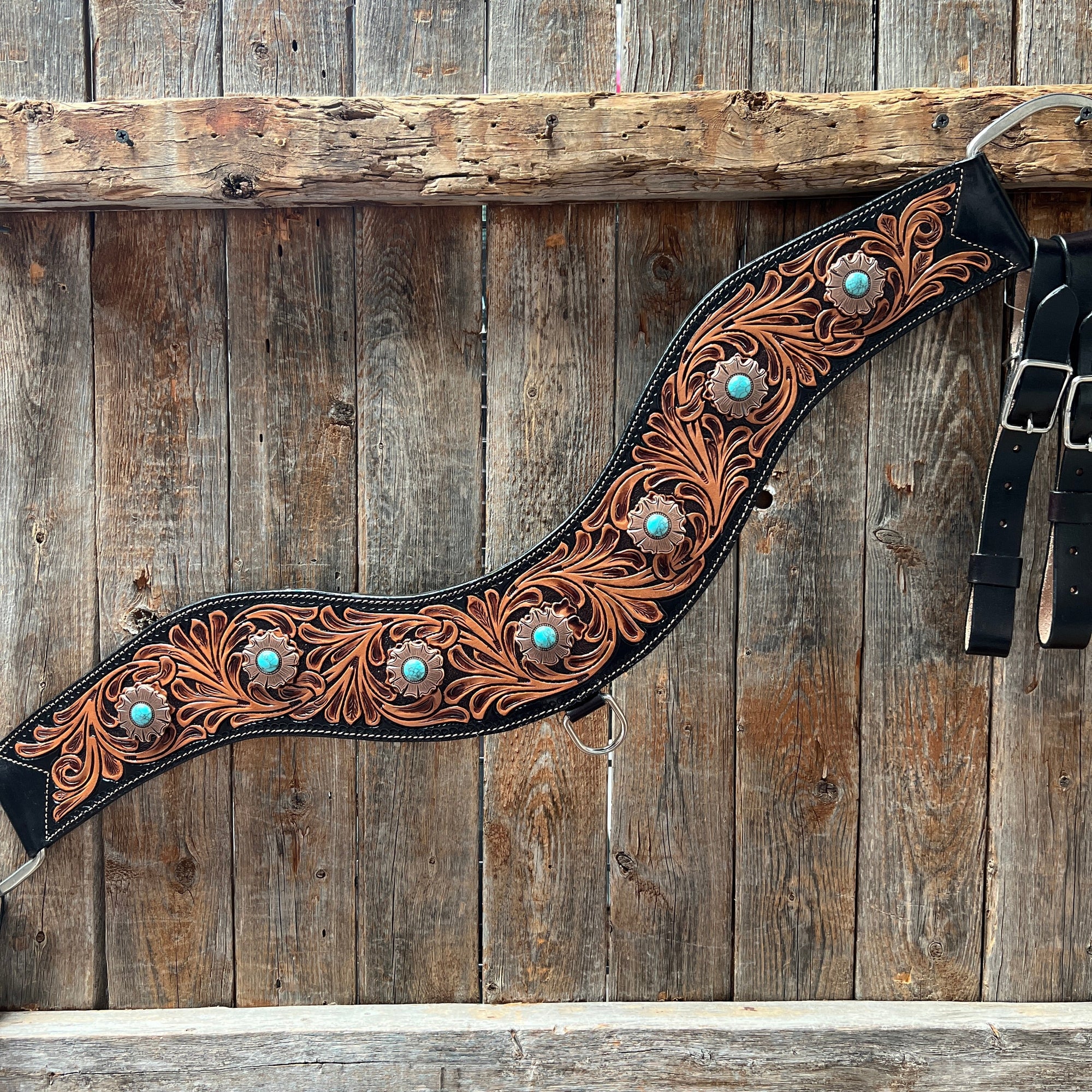 Floral Tripping Copper Turquoise Collar 