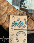 Turquoise Cluster Flower Stud Earring